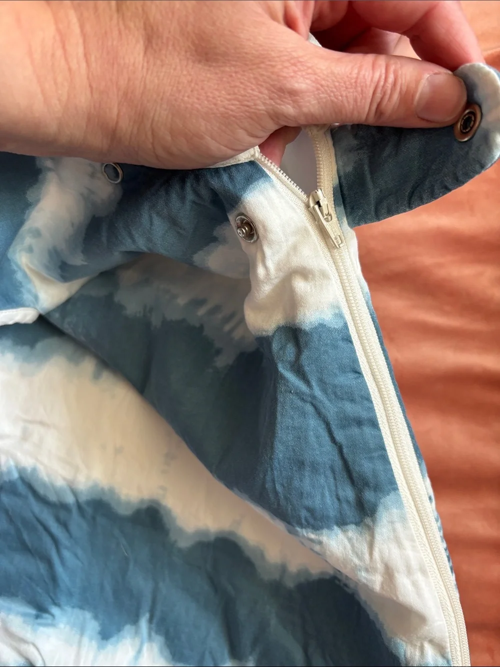 Blue & White Tie-Dye Baby Sleep Sack - Sleeveless Swaddle